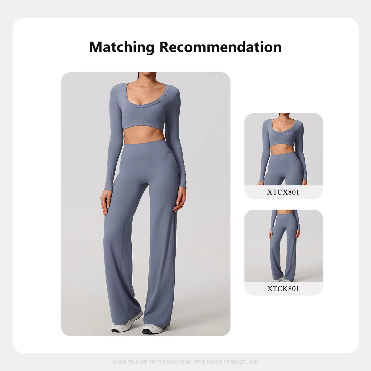 Sports Set 2Pcs Women'S Long Sleeve Backless Fitted Fitness Top Push up Pilates Yoga Top Wide Leg Straight Leg Pants