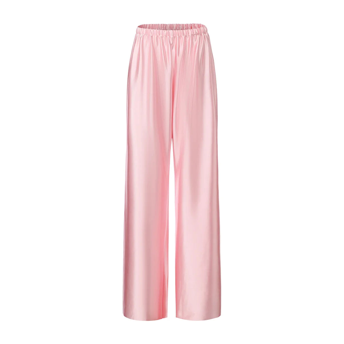 Satin Wide Leg Pants Long Floor Casual Pants Women'S Summer